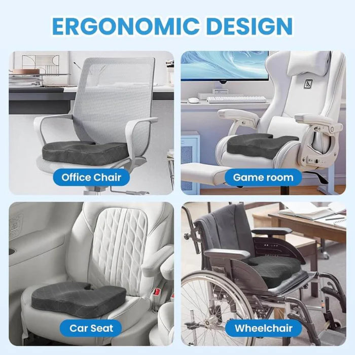 Coussin siège orthopédique mousse mémoire douleur coccyx bureau