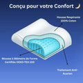 oreiller ergonomique cervical, oreiller mémoire de forme cervical, meilleur oreiller mal de cou, oreiller cervical